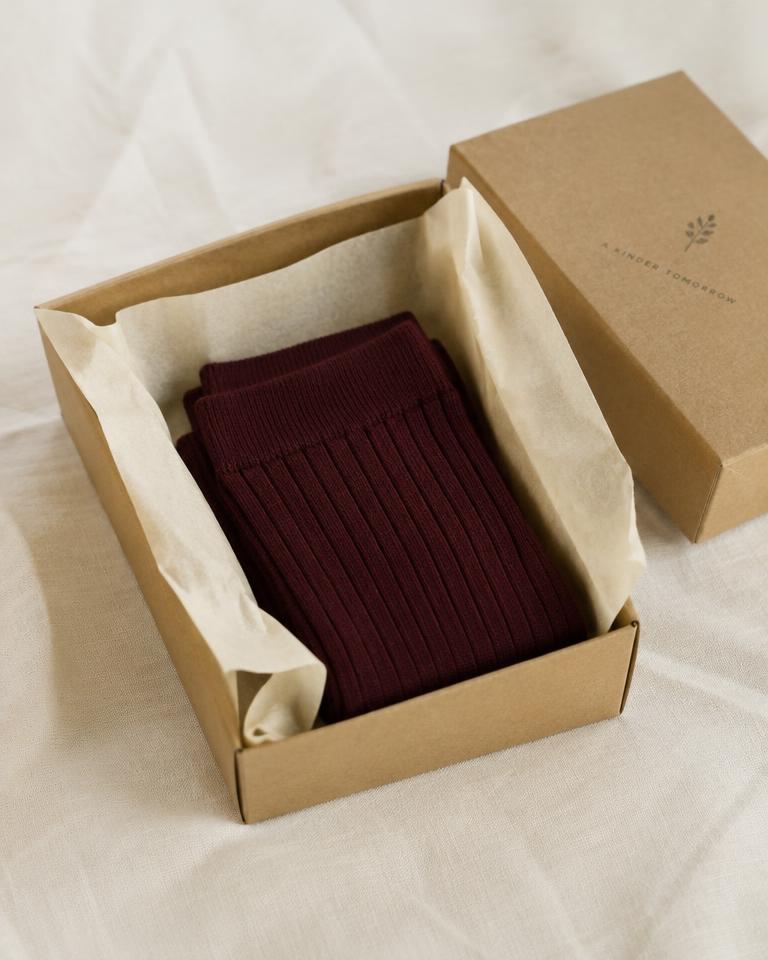 Nordhavn Classic Rib Sock in a recycled carton gift box
