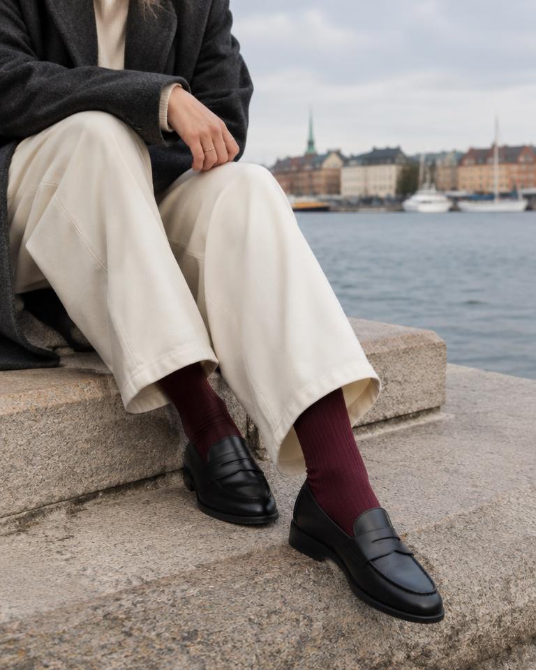 Nordhavn Classic Rib Sock worn