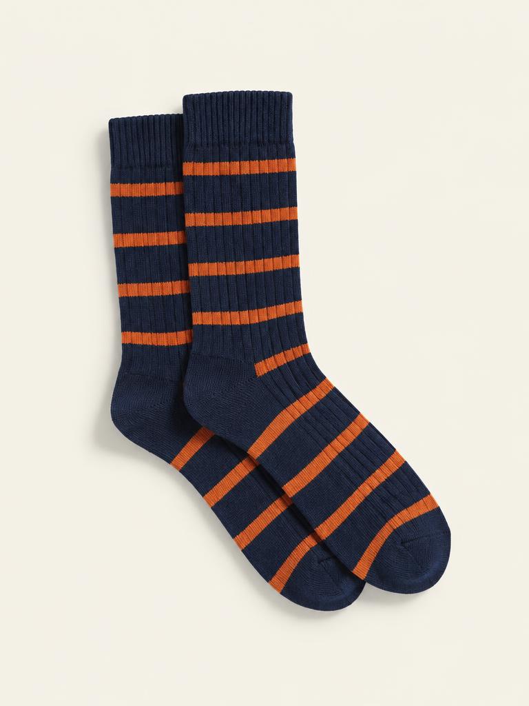The Stripe socks, ribbed sock with subtle stripes.